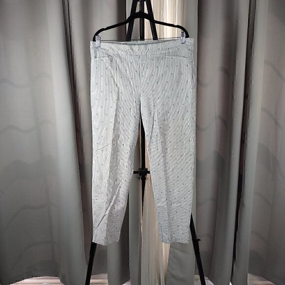 Chico's Pants - Chico's Womens Blue & White Striped, Polka Dot Cropped Pants Size 3R (16)
